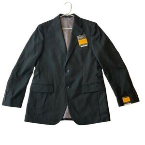 Haggar H26 Premium Stretch Suit Coat Tailored Fit 38R Black Shadow Check NWT